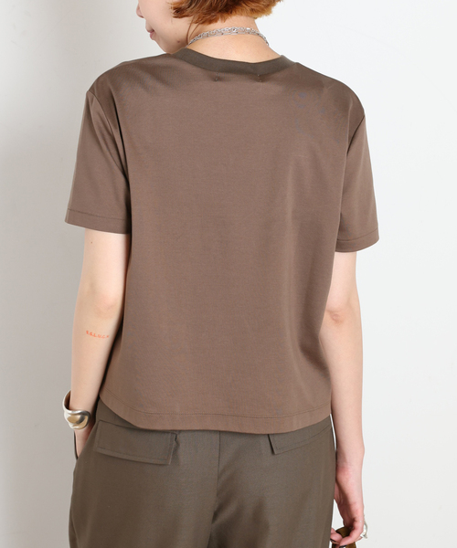 AP STUDIO(エーピーストゥディオ)の「コンパクトTシャツ(Tシャツ/カットソー・レディース・ブラウン/ホワイト/ブラック・FREE)」の5枚目の写真