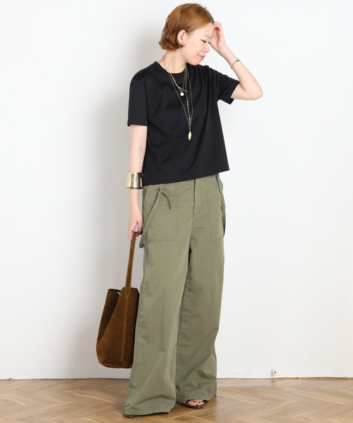 AP STUDIO(エーピーストゥディオ)の「コンパクトTシャツ(Tシャツ/カットソー・レディース・ブラウン/ホワイト/ブラック・FREE)」の9枚目の写真