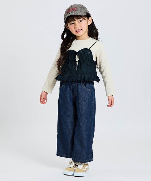 Seraph(セラフ)の「リボンポケットデイリーバギーロングパンツ(その他パンツ・キッズ・ネイビー/ベージュ/サックスブルー・80/90/140/130/120/100/110)」の6枚目の写真