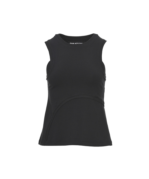 BMUETTE(ビムウィエ)の「カーブラインスリーブレストッ(Tシャツ/カットソー・レディース・ブラック/スカイブルー・MEDIUM/SMALL)」の1枚目の写真