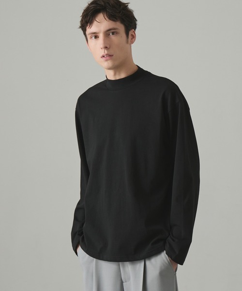 EASENCE(イーズエンス)の「【EASENCE】<COMFORT EDITシリーズ>プレミアムコットン コーマ天竺 ボックスシルエット モックネック 長袖カットソー / UVカット(Tシャツ/カットソー・メンズ・ダークグレー/ダークネイビー/ブラック/ライトグレー/ホワイト・M/L/S)」の16枚目の写真