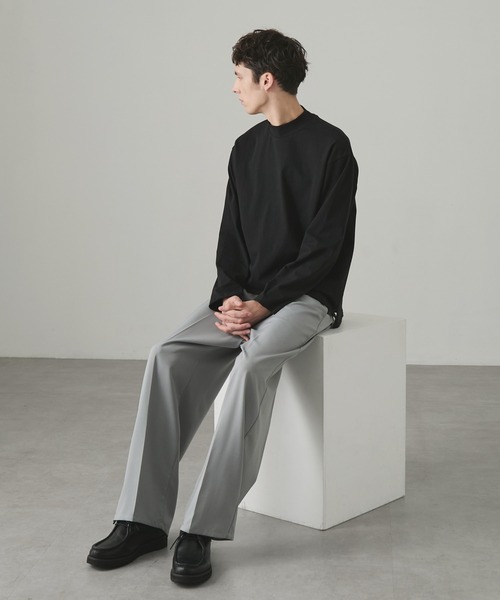 EASENCE(イーズエンス)の「【EASENCE】<COMFORT EDITシリーズ>プレミアムコットン コーマ天竺 ボックスシルエット モックネック 長袖カットソー / UVカット(Tシャツ/カットソー・メンズ・ダークグレー/ダークネイビー/ブラック/ライトグレー/ホワイト・M/L/S)」の17枚目の写真