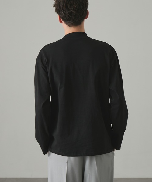 EASENCE(イーズエンス)の「【EASENCE】<COMFORT EDITシリーズ>プレミアムコットン コーマ天竺 ボックスシルエット モックネック 長袖カットソー / UVカット(Tシャツ/カットソー・メンズ・ダークグレー/ダークネイビー/ブラック/ライトグレー/ホワイト・M/L/S)」の19枚目の写真