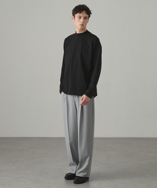 EASENCE(イーズエンス)の「【EASENCE】<COMFORT EDITシリーズ>プレミアムコットン コーマ天竺 ボックスシルエット モックネック 長袖カットソー / UVカット(Tシャツ/カットソー・メンズ・ダークグレー/ダークネイビー/ブラック/ライトグレー/ホワイト・M/L/S)」の21枚目の写真