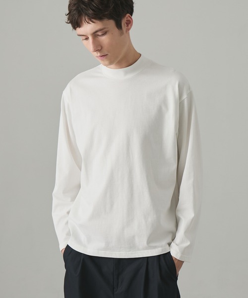 EASENCE(イーズエンス)の「【EASENCE】<COMFORT EDITシリーズ>プレミアムコットン コーマ天竺 ボックスシルエット モックネック 長袖カットソー / UVカット(Tシャツ/カットソー・メンズ・ダークグレー/ダークネイビー/ブラック/ライトグレー/ホワイト・M/L/S)」の8枚目の写真