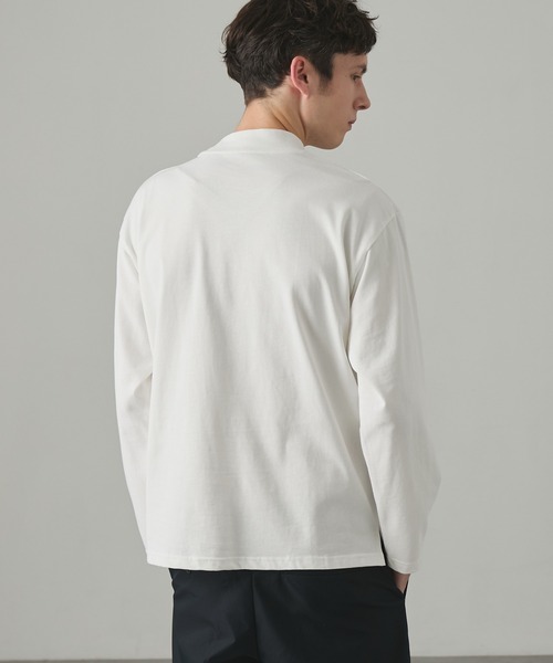 EASENCE(イーズエンス)の「【EASENCE】<COMFORT EDITシリーズ>プレミアムコットン コーマ天竺 ボックスシルエット モックネック 長袖カットソー / UVカット(Tシャツ/カットソー・メンズ・ダークグレー/ダークネイビー/ブラック/ライトグレー/ホワイト・M/L/S)」の11枚目の写真