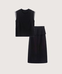 Elegant Sleeveless Knit Top Set Up