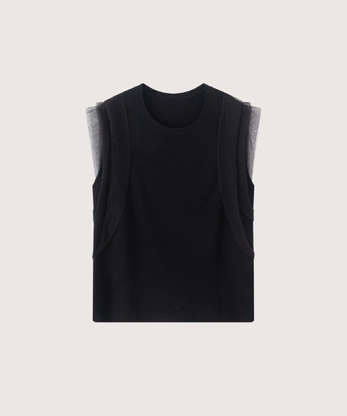 les fees love filles(レフェラブフィユ)の「Elegant Sleeveless Knit Top Set Up(セットアップ・レディース・ブラック・LARGE/MEDIUM/SMALL)」の3枚目の写真