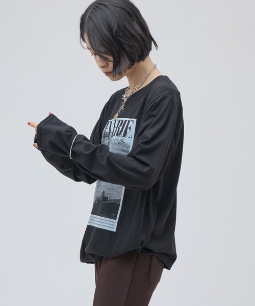 Lui's(ルイス)の「ワイヤーヘムフォトT(Tシャツ/カットソー・レディース・ブラック/ホワイト・FREE)」の19枚目の写真