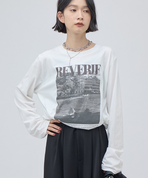 Lui's(ルイス)の「ワイヤーヘムフォトT(Tシャツ/カットソー・レディース・ブラック/ホワイト・FREE)」の6枚目の写真