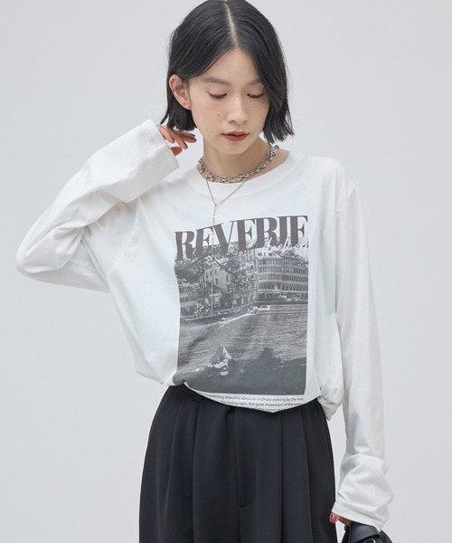 Lui's(ルイス)の「ワイヤーヘムフォトT(Tシャツ/カットソー・レディース・ブラック/ホワイト・FREE)」の5枚目の写真