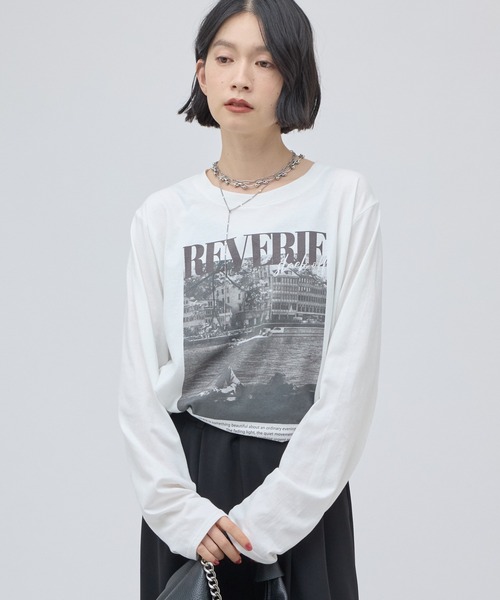 Lui's(ルイス)の「ワイヤーヘムフォトT(Tシャツ/カットソー・レディース・ブラック/ホワイト・FREE)」の4枚目の写真
