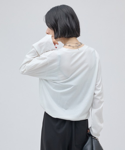 Lui's(ルイス)の「ワイヤーヘムフォトT(Tシャツ/カットソー・レディース・ブラック/ホワイト・FREE)」の8枚目の写真