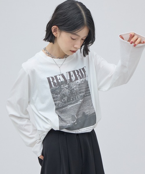 Lui's(ルイス)の「ワイヤーヘムフォトT(Tシャツ/カットソー・レディース・ブラック/ホワイト・FREE)」の9枚目の写真