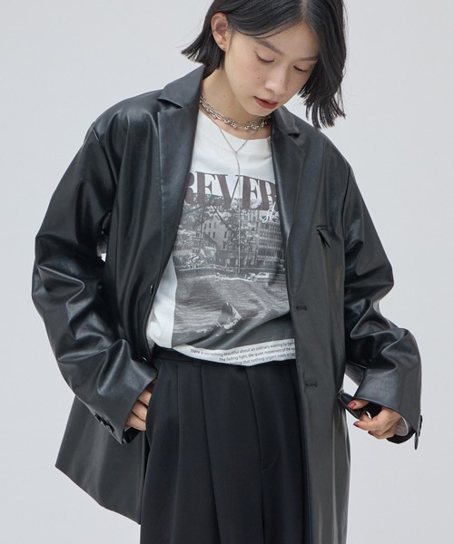 Lui's(ルイス)の「ワイヤーヘムフォトT(Tシャツ/カットソー・レディース・ブラック/ホワイト・FREE)」の11枚目の写真
