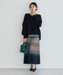 YECCA VECCA（イェッカヴェッカ）の「チェック柄素材MIXプリーツスカート（スカート）」