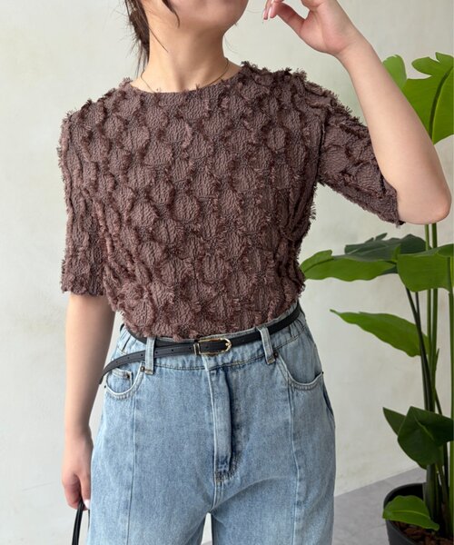 Jena espace merveilleux（ジェナ　エスパスメルヴェイユ）の「【PalinkA/パリンカ】ジャガードフリンジカットソー（Tシャツ/カットソー・レディース・ブラウン/アイボリー・FREE）」の16枚目の写真