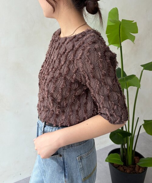 Jena espace merveilleux（ジェナ　エスパスメルヴェイユ）の「【PalinkA/パリンカ】ジャガードフリンジカットソー（Tシャツ/カットソー・レディース・ブラウン/アイボリー・FREE）」の17枚目の写真