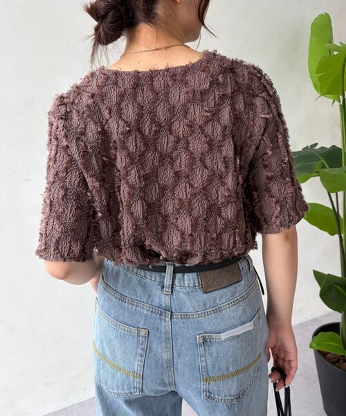 Jena espace merveilleux（ジェナ　エスパスメルヴェイユ）の「【PalinkA/パリンカ】ジャガードフリンジカットソー（Tシャツ/カットソー・レディース・ブラウン/アイボリー・FREE）」の18枚目の写真