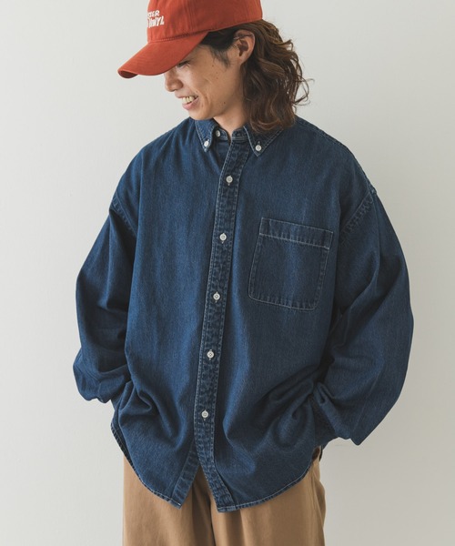 Оверсайз denim button down футболка