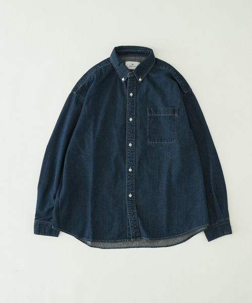 URBAN RESEARCH Sonny Label（アーバンリサーチサニーレーベル）の「オーバーサイズデニムボタンダウンシャツ（シャツ/ブラウス・メンズ・ブラック/インディゴブルー・MEDIUM/LARGE）」の11枚目の写真