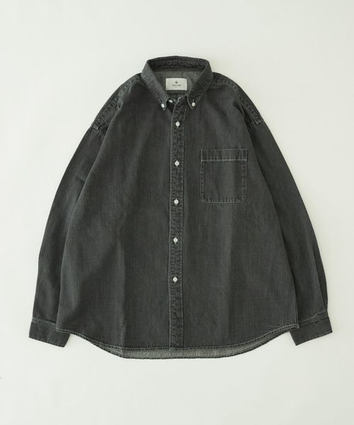 URBAN RESEARCH Sonny Label（アーバンリサーチサニーレーベル）の「オーバーサイズデニムボタンダウンシャツ（シャツ/ブラウス・メンズ・ブラック/インディゴブルー・MEDIUM/LARGE）」の10枚目の写真