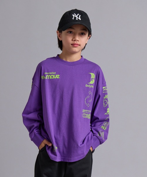 PAIRMANON STREET(ペアマノンストリート)の「【90-160cm】吸水速乾 マルチ アソート プリント ロンT 長袖 Tシャツ 【PAIRMANON STREET】(Tシャツ/カットソー・キッズ・パープル/ネイビー/グレー/ブラック/ホワイト/ベージュ系その他・130/120/110/100/90/160/150/140)」の6枚目の写真