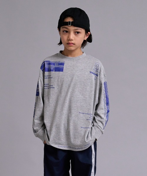 PAIRMANON STREET(ペアマノンストリート)の「【90-160cm】吸水速乾 マルチ アソート プリント ロンT 長袖 Tシャツ 【PAIRMANON STREET】(Tシャツ/カットソー・キッズ・パープル/ネイビー/グレー/ブラック/ホワイト/ベージュ系その他・130/120/110/100/90/160/150/140)」の3枚目の写真