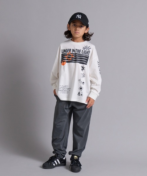 PAIRMANON STREET(ペアマノンストリート)の「【90-160cm】吸水速乾 マルチ アソート プリント ロンT 長袖 Tシャツ 【PAIRMANON STREET】(Tシャツ/カットソー・キッズ・パープル/ネイビー/グレー/ブラック/ホワイト/ベージュ系その他・130/120/110/100/90/160/150/140)」の9枚目の写真
