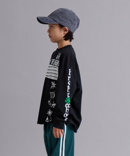 PAIRMANON STREET(ペアマノンストリート)の「【90-160cm】吸水速乾 マルチ アソート プリント ロンT 長袖 Tシャツ 【PAIRMANON STREET】(Tシャツ/カットソー・キッズ・パープル/ネイビー/グレー/ブラック/ホワイト/ベージュ系その他・130/120/110/100/90/160/150/140)」の12枚目の写真