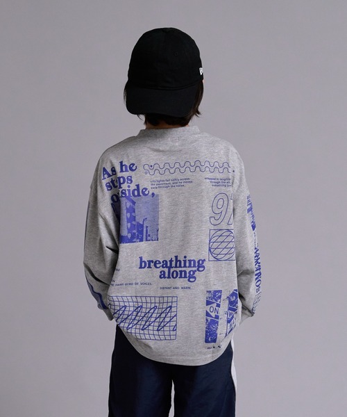 PAIRMANON STREET(ペアマノンストリート)の「【90-160cm】吸水速乾 マルチ アソート プリント ロンT 長袖 Tシャツ 【PAIRMANON STREET】(Tシャツ/カットソー・キッズ・パープル/ネイビー/グレー/ブラック/ホワイト/ベージュ系その他・130/120/110/100/90/160/150/140)」の18枚目の写真