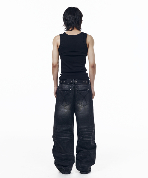AAKAM(アーカム)の「Washed Zipper Slit Denim Pants (Black)(デニムパンツ・レディース・その他・1/2/0)」の5枚目の写真