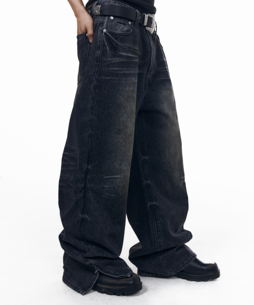 AAKAM(アーカム)の「Washed Zipper Slit Denim Pants (Black)(デニムパンツ・レディース・その他・1/2/0)」の7枚目の写真