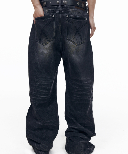 AAKAM(アーカム)の「Washed Zipper Slit Denim Pants (Black)(デニムパンツ・レディース・その他・1/2/0)」の8枚目の写真