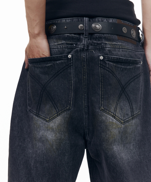 AAKAM(アーカム)の「Washed Zipper Slit Denim Pants (Black)(デニムパンツ・レディース・その他・1/2/0)」の9枚目の写真