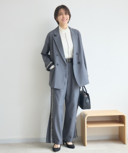 KATHARINE ROSS(キャサリンロス)の「フリンジカフステーラードジャケット(テーラードジャケット・レディース・チャコールグレー/ブラック・FREE)」の22枚目の写真