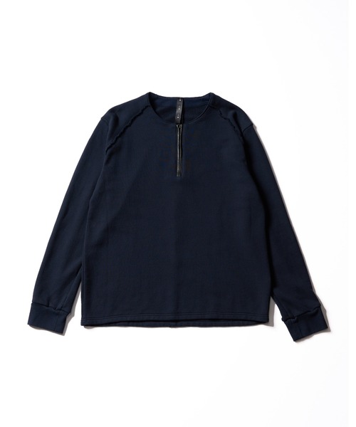wjk(ダヴルジェイケイ)の「soft luxe urake half-zip sweatshirt(スウェット・メンズ・ブラック/ネイビー・MEDIUM/SMALL/X-LARGE/LARGE)」の3枚目の写真