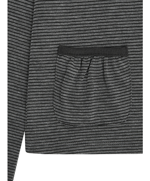 TUOMIO（トゥオミオ）の「STRIPE BUTTON POCKET LONG SLEEVE [CHARCOAL]（Tシャツ/カットソー・レディース・その他・1/2）」の2枚目の写真