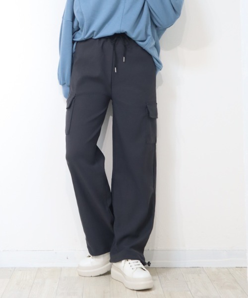 DISKEEN SURE(ディスキーンシュアー)の「ジャージタッチで履きやすさ抜群!スピンドル付2WAYカーゴパンツ(カーゴパンツ・レディース・カーキ/ブラック/チャコールグレー・FREE)」の6枚目の写真