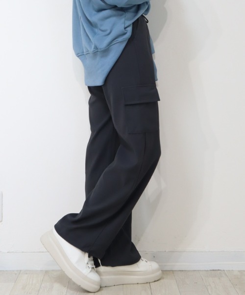 DISKEEN SURE(ディスキーンシュアー)の「ジャージタッチで履きやすさ抜群!スピンドル付2WAYカーゴパンツ(カーゴパンツ・レディース・カーキ/ブラック/チャコールグレー・FREE)」の8枚目の写真