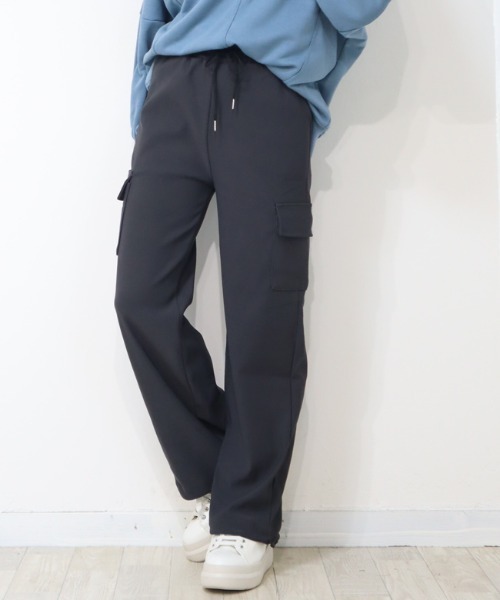 DISKEEN SURE(ディスキーンシュアー)の「ジャージタッチで履きやすさ抜群!スピンドル付2WAYカーゴパンツ(カーゴパンツ・レディース・カーキ/ブラック/チャコールグレー・FREE)」の9枚目の写真
