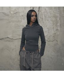 Slim-Fit Hood Bodysuit (CHARCOAL)