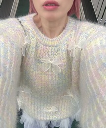 リボンいっぱいニット