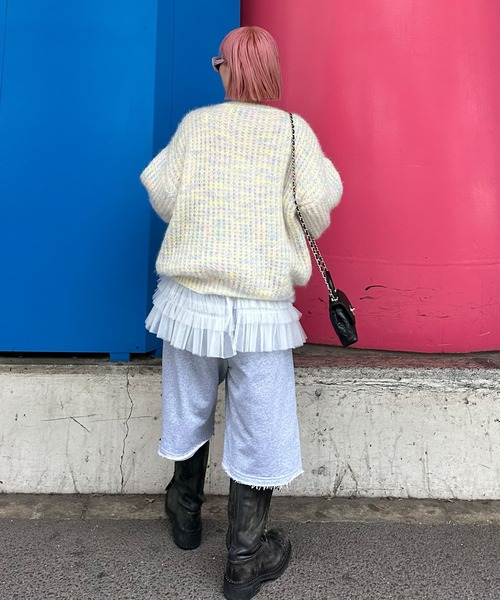 Alley Tokyo（アリートーキョー）の「リボンいっぱいニット（ニット/セーター・レディース・ピンク/レインボー/ブルー・FREE）」の6枚目の写真
