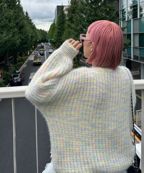 Alley Tokyo（アリートーキョー）の「リボンいっぱいニット（ニット/セーター・レディース・ピンク/レインボー/ブルー・FREE）」の10枚目の写真