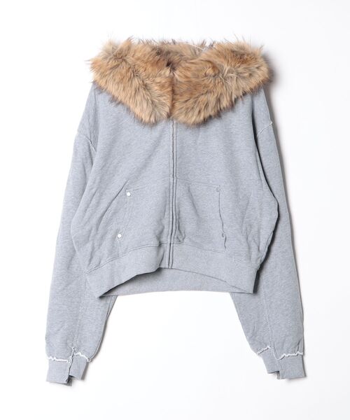BEAVER(ビーバー)の「B omnivore/ビーオムニボー FUR SWEAT HOODY(パーカー・レディース・グレー/ブラック・F)」の1枚目の写真