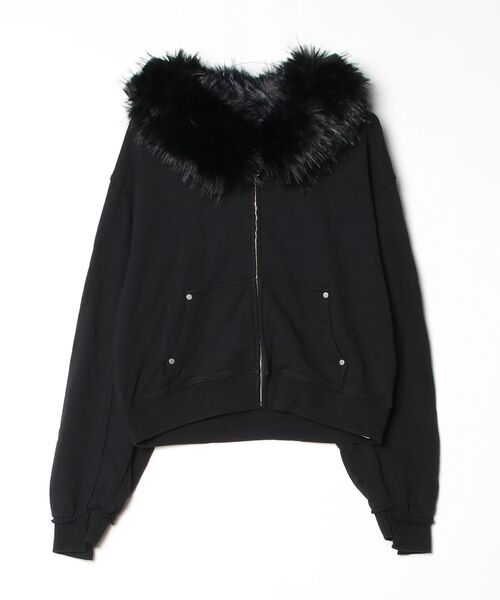 BEAVER(ビーバー)の「B omnivore/ビーオムニボー FUR SWEAT HOODY(パーカー・レディース・グレー/ブラック・F)」の2枚目の写真