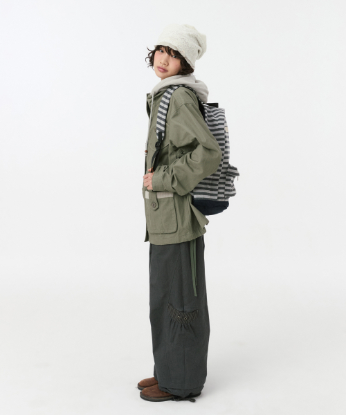 OHESHIO（オヘシオ）の「JERSEY STRIPE バックパック、チャコール（バックパック/リュック・レディース・その他・FREE）」の7枚目の写真