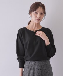 【8色/S-3Lサイズ】ビジュー付きドルマンニット《洗濯機OK/抗ピリング》