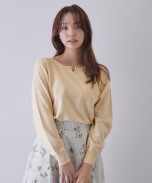 【8色/S-3Lサイズ】ビジュー付きドルマンニット《洗濯機OK/抗ピリング》